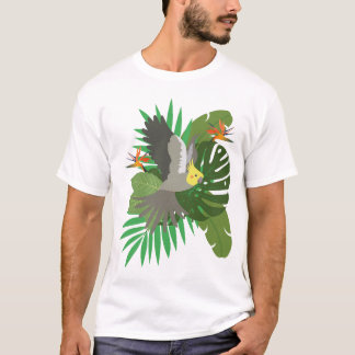 T-shirt Cockatin with leaves