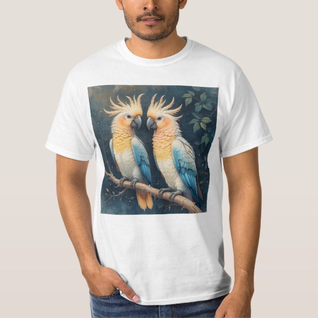 T-shirt Cockatoo Parrot Couple (Devant)