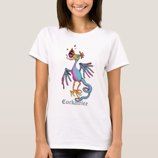 T-shirt Cockatrice Pastel - Logo médiéval de la bête (Devant)