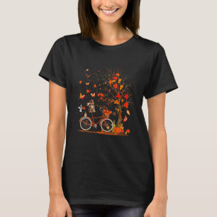 T-shirt Cocker Spaniel Chien Citrouille Bicyclette Automne
