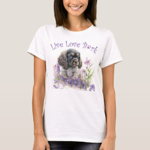 T-shirt Cocker Spaniel Chien Maman Floral