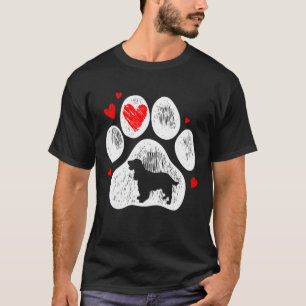 T-shirt Cocker Spaniel Chien Paws Chiens Coeur rouge