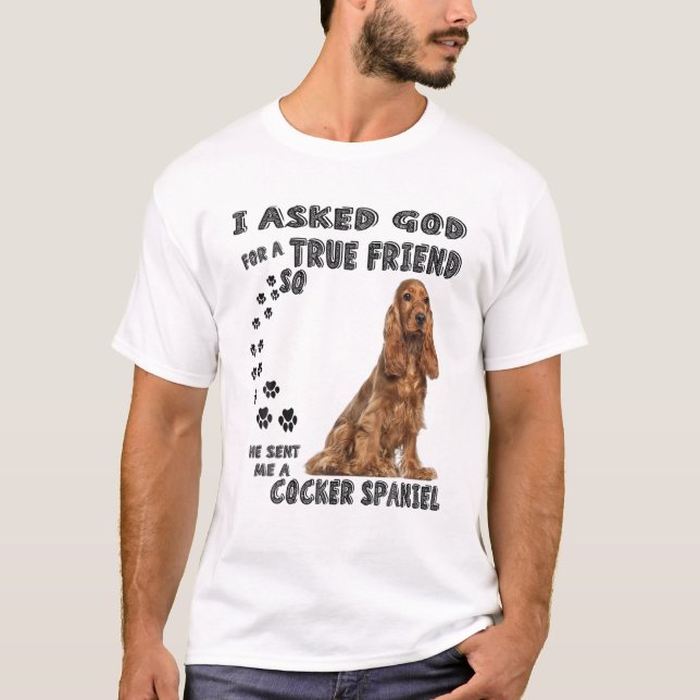 T-shirt Cocker Spaniel Citation Maman Papa Lover Imprimer, (Devant)