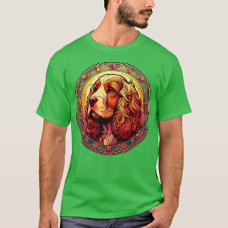 T-shirt Cocker Spaniel Graphisme Art Nouveau Design