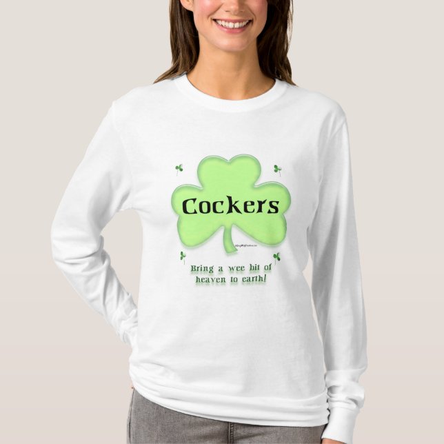 T-shirt Cocker Spaniel Heaven; Saint Patrick's day Cocker (Devant)