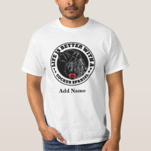 T-shirt Cocker Spaniel La Vie Personnalisée Est Mieux