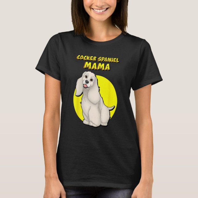 T-shirt Cocker Spaniel Mama Buff Cocker Spaniel Dog Mother (Devant)