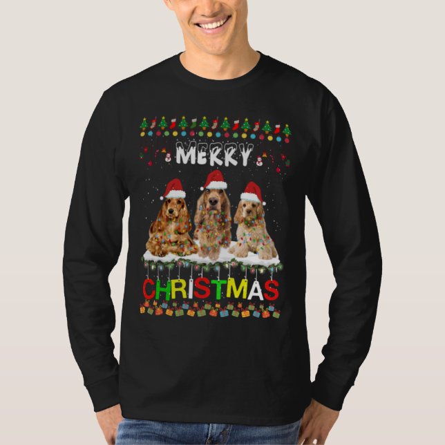 T-shirt Cocker Spaniel Noël Noël Noël cadeau Noël (Devant)
