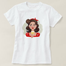 T-Shirt Cocktail Fille Cute Retro