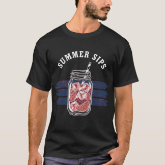T-shirt Cocktail Patriotique Perdu Mason Jar