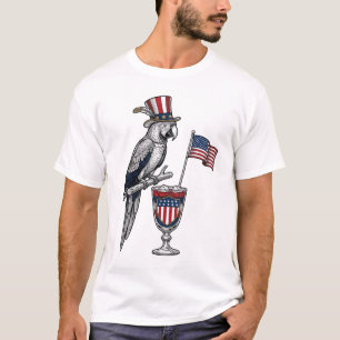T-shirt Cocktail perroquet patriotique design vectoriel vi
