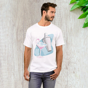 T-shirt Cocktail Pink Martini et shaker argenté