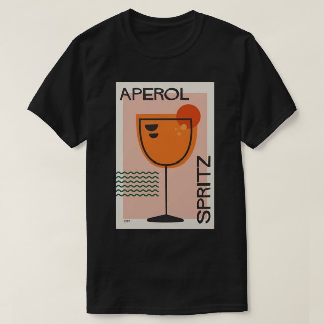 T-shirt Cocktail Print Aperol Spritz (Design devant)