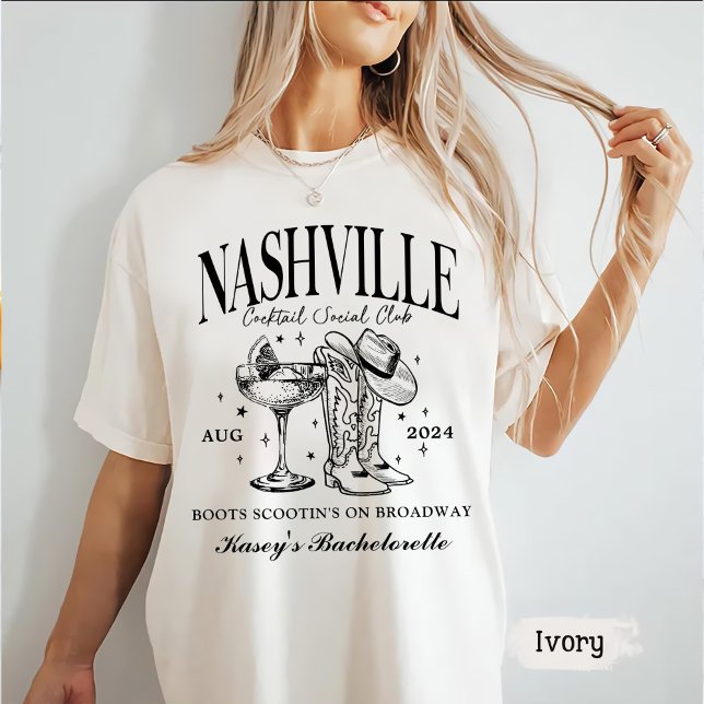 T-shirt Cocktail sur mesure Nashville Bachelorette Rodeo (Créateur téléchargé)