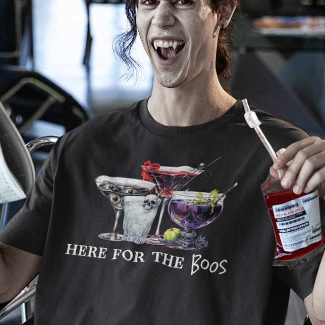 T-shirt Cocktails d'Halloween ici pour les Boos (Créateur téléchargé)