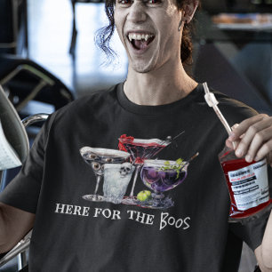 T-shirt Cocktails d'Halloween ici pour les huées