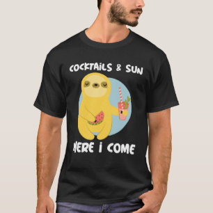 T-shirt Cocktails et soleil Je viens Sloth Summer Vacatio