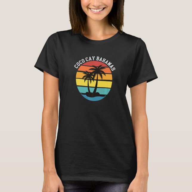 T-shirt Coco Cay Bahamas Sunset Palm Trees Mexique Vacance (Devant)