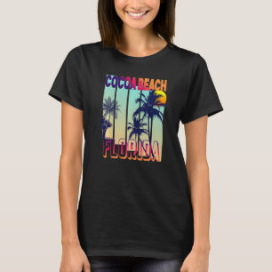 T-shirt Cocoa Beach Style Vintage Rétro Palm Tree Premium