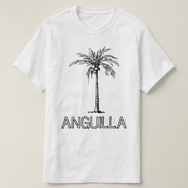 T-shirt Cocotier d'Anguilla design noir et blanc (Design devant)