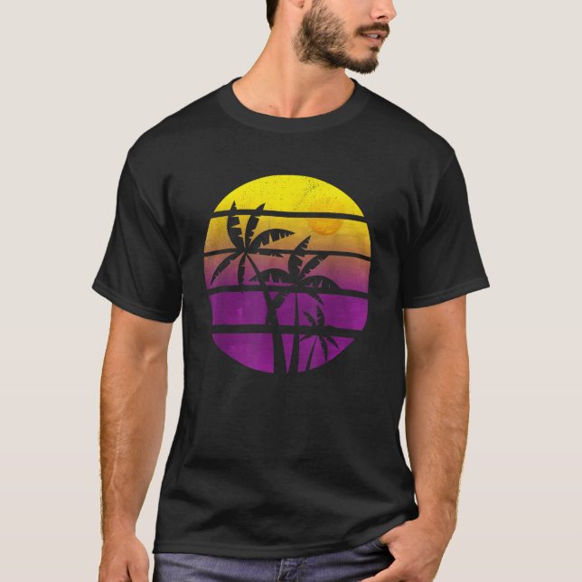 T-shirt Cocotiers Palmiers été vacances Plage tropicale (Devant)