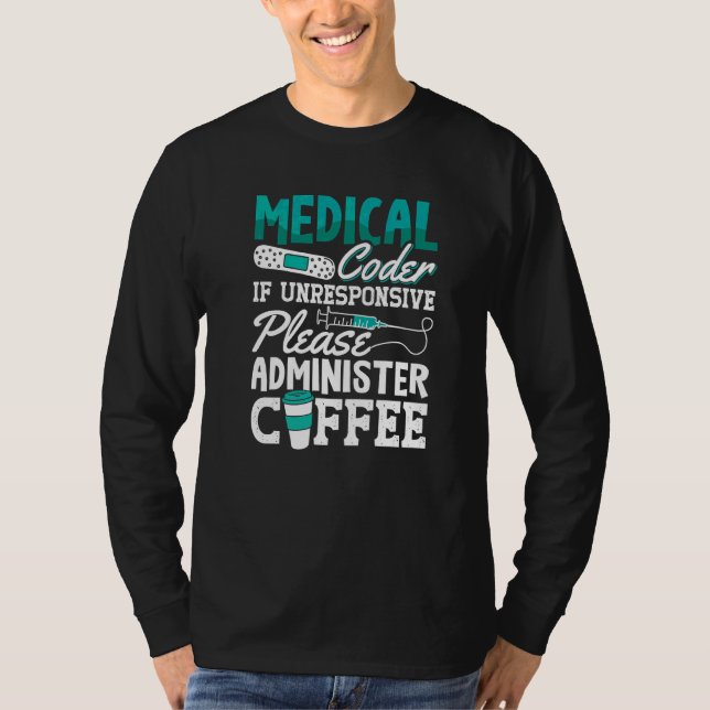 T-shirt Codage Café Assistant Programmateur Icd Médicale C (Devant)