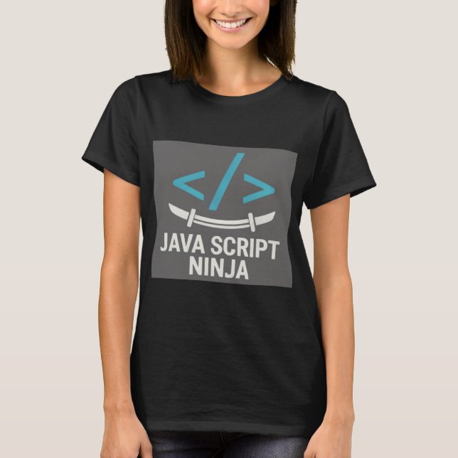 T-shirt codage JavaScript Ninja femme - Coupe déco (Devant)