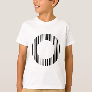T-shirt CODE À BARRES DE LA LETTRE O Premier motif de code