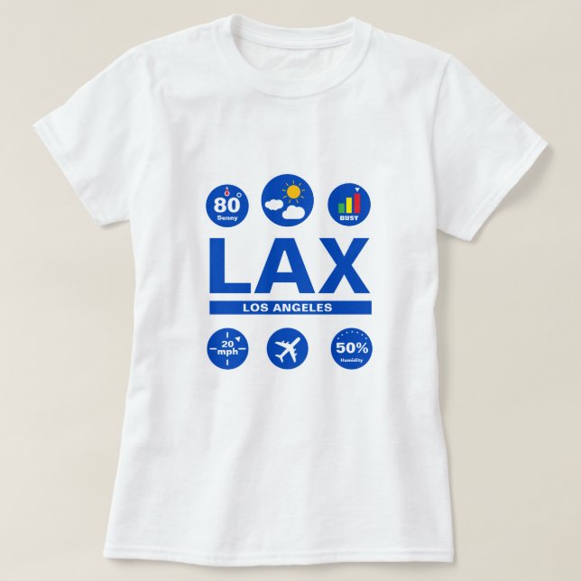 T-Shirt Code Aéroport Vérification Météo (Design devant)