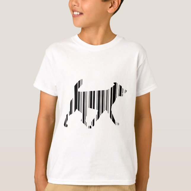 T-shirt CODE BARRE CHIEN Conception de motif de code-barre (Devant)
