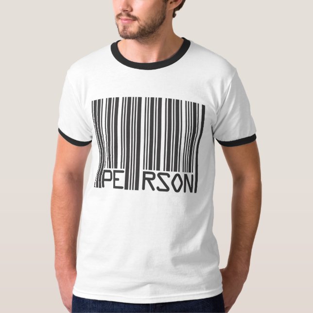 T-shirt Code barres de personne (Devant)