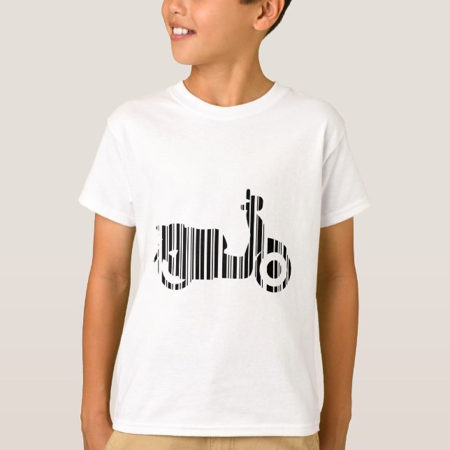 T-shirt Code-barres de scooter Design de motif de code-bar (Devant)
