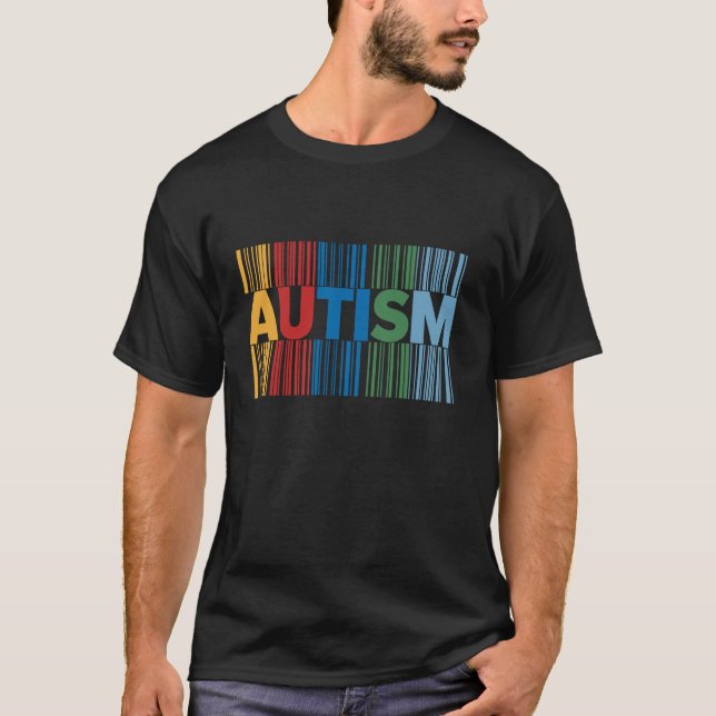 T-shirt Code-barres de sensibilisation à l'autisme (Devant)