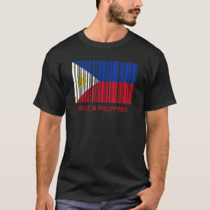 T-shirt Code-barres drapeau Philippines Fabriqué aux Phili