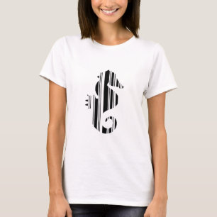 T-shirt Code-barres hippocampe Motif de code-barres de poi