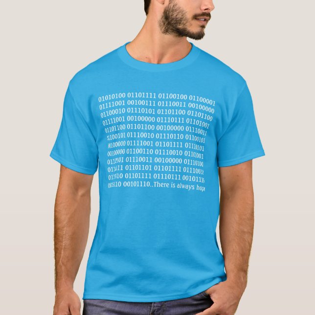 T-SHIRT CODE BINAIRE AVEC GEEK DE MESSAGE (Devant)