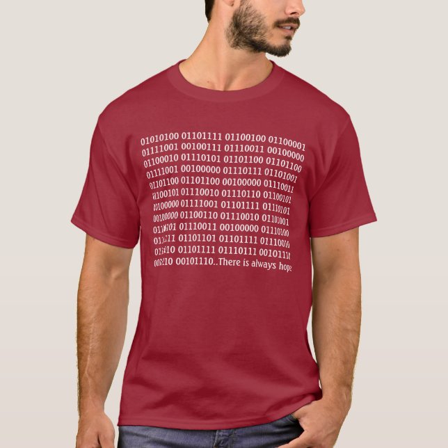 T-SHIRT CODE BINAIRE GEEK INCONTOURNABLE AVEC MESSAGE (Devant)