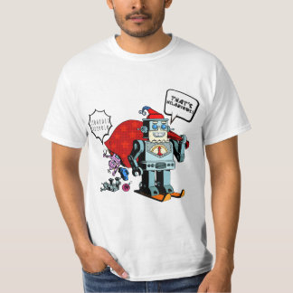 T-shirt Code binaire Robot du Père Noël, C'est dangereux
