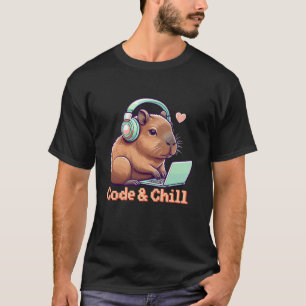 T-shirt Code Chill Cute Capybara Coding Geek Girl Capybara