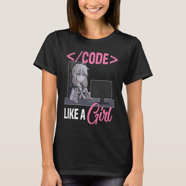 T-shirt Code Comme Une Fille Développeur Logiciel Programm (Devant)