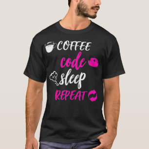 T-shirt Code de café de codeur Médicale pour femmes Répéti