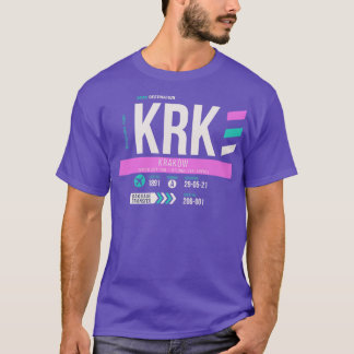 T-shirt Code de l'aéroport de Krakow KRK Balise 1