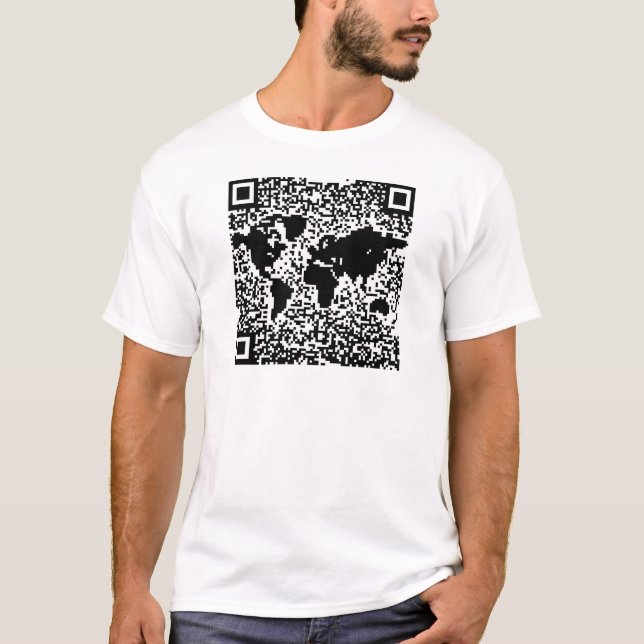 T-shirt Code de QR - le monde (Devant)