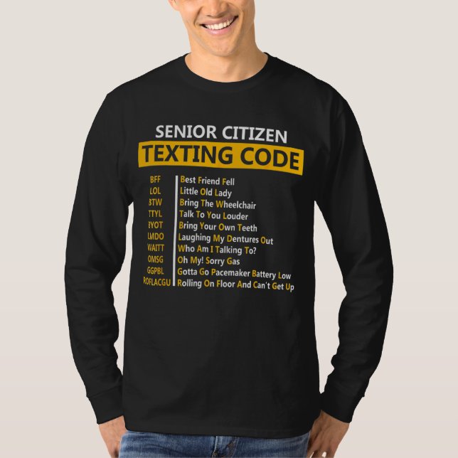 T-shirt Code de SMS pour grand-père (Devant)