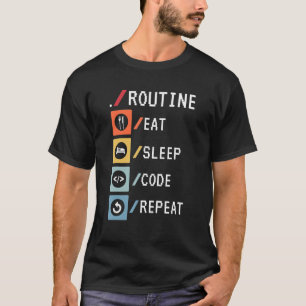 T-shirt Code de sommeil de consommation courante Reproduir