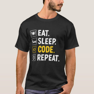 T-shirt Code de sommeil de l'alimentation Répéter Codeur d