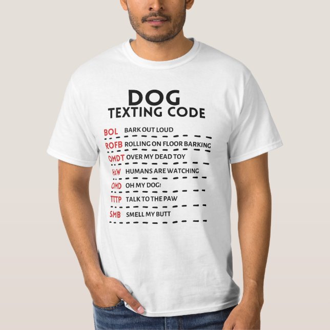 T-shirt Code de texture de chien (Devant)
