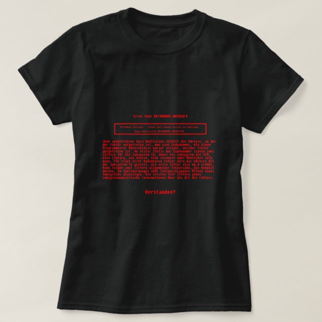 T-shirt Code Erreur Méditation Guru Amiga Retro Long Versi (Design devant)