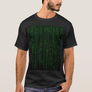 T-shirt code matriciel, code binaire vert, pluie matriciel