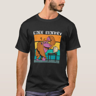 T-shirt Code Monkey Gorilla Retro Coder PC Nerd Gee